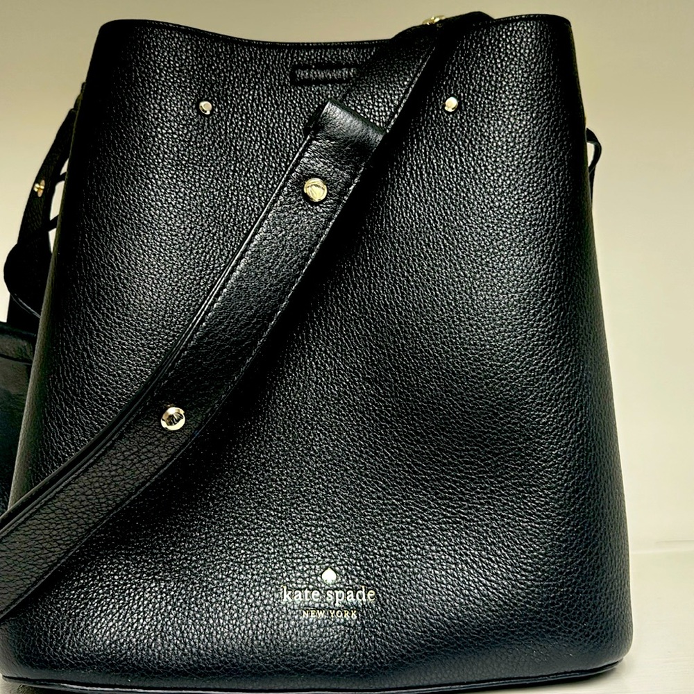 Kate spade black bucket bag